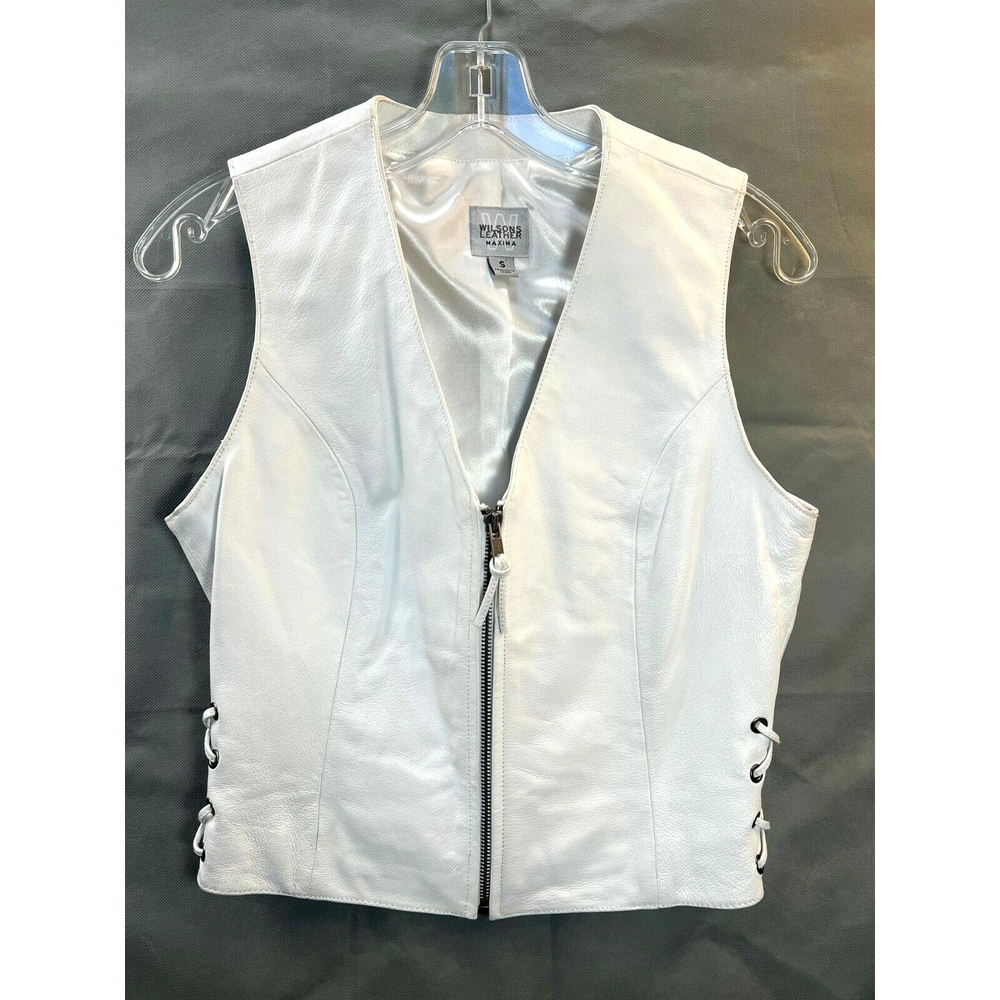White Leather Vest Wilsons Leather Maxim size Small